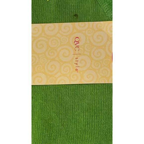 Quacker Factory Green Christmas V-Neck Sweater - Sequin Santa Claus - 1X - NEW - Picture 6 of 16